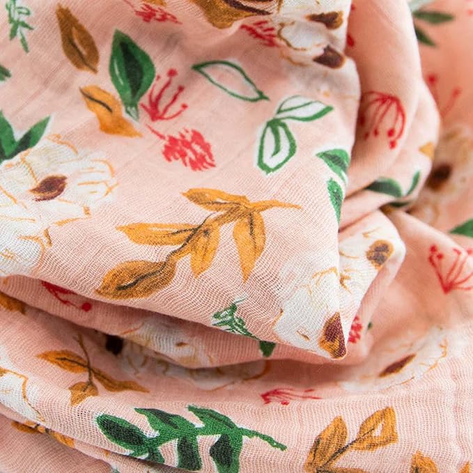 Little Unicorn Premium Cotton Swaddle Baby Blanket | Breathable Fabric | for swaddling, Play, Nursing & More (Vintage Floral)