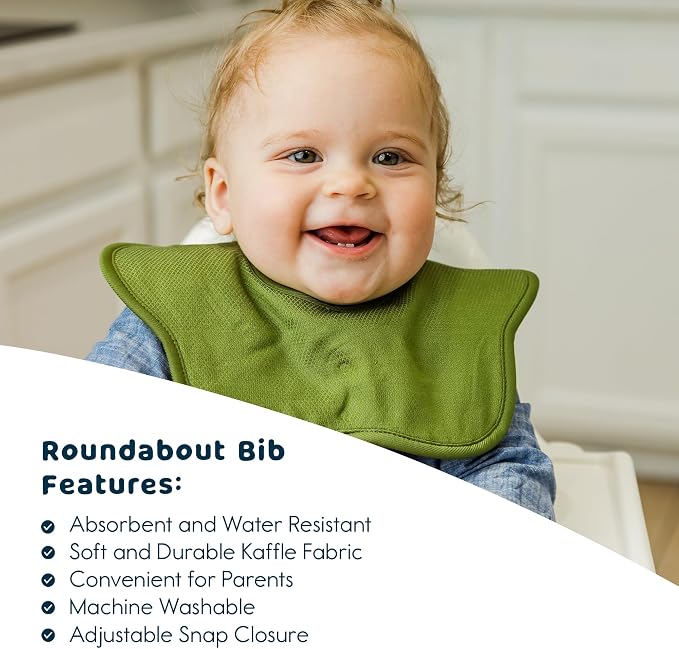Tiny Twinkle Roundabout Drool Bibs 3 Pack - 360 Rotating Water Resistant and Absorbent Teething Baby Bibs