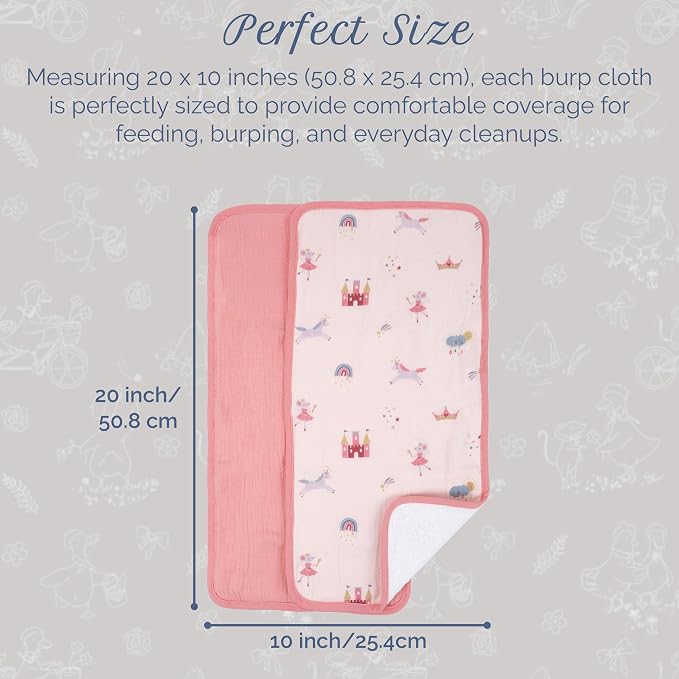 MON AMI Muslin Burp Cloths for Baby – 100% Cotton Burping Cloths for Babies, Extra Absorbent, Ultra-Soft, Baby Essentials