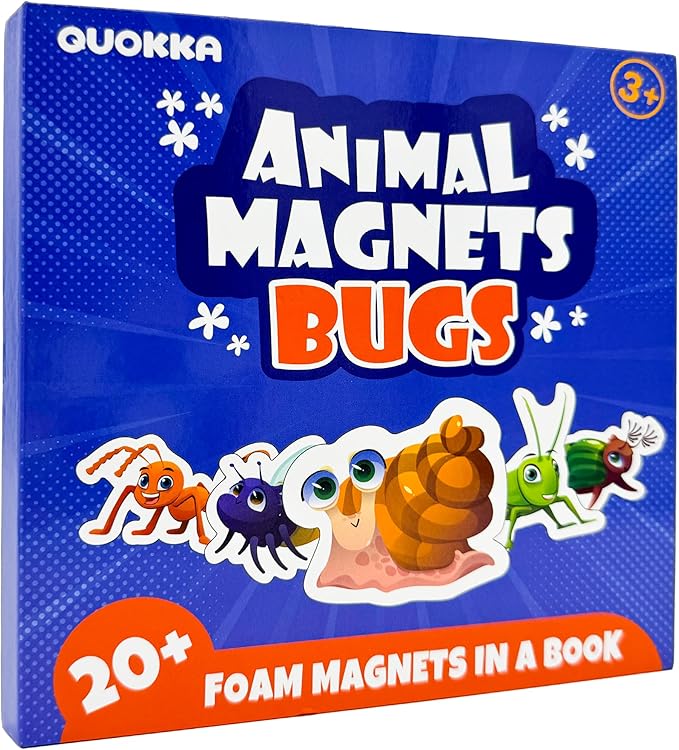 QUOKKA Travel Magnetic Puzzles for Toddlers 1-3 – 20+Pcs Bugs Game with Extra-Long Play Book – Fun Travel Game Toy for Kids Ages 3-5 – Strong Magnets for Car Activities – Fun Toddler Puzzle Ages 2-4