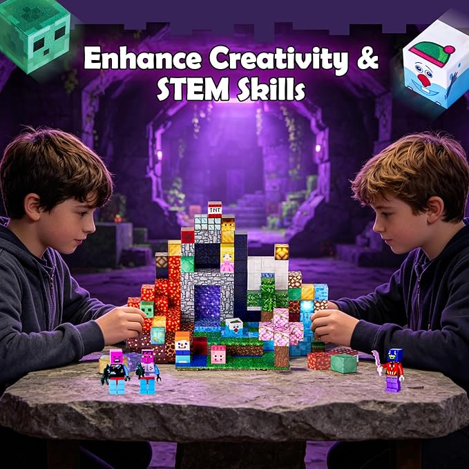 Magnetic Blocks | 200PCS - 2026 Upgraded Magnetic Building Toys for Kids Ages 1-3 Stacking Construction Magnets Travel Tiles Gifts for Toddlers 3-4 5 6 7 8 9 10 Christmas Birthday (Theme: Portal)