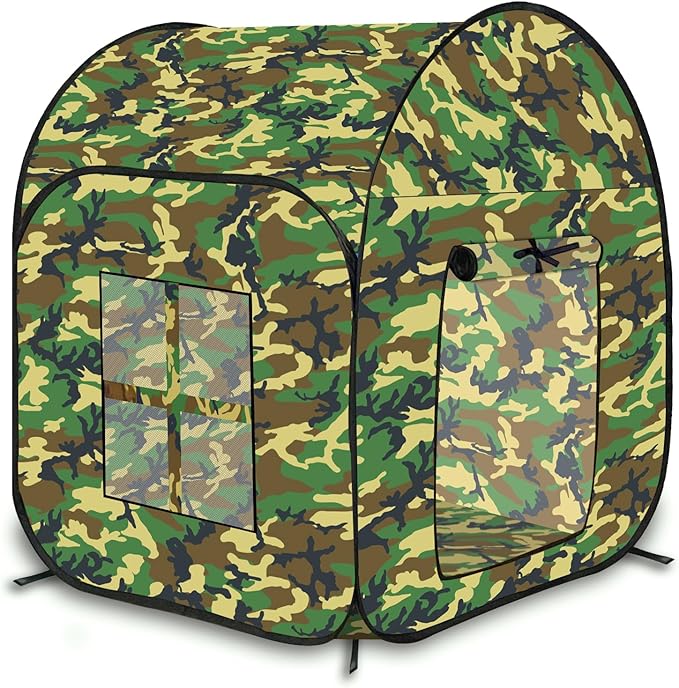 Kids Military Pop Up Play Tent, Army Camouflage Collapsible Playhouse for Kids，Indoor Outdoor Portable Play Tent for Children