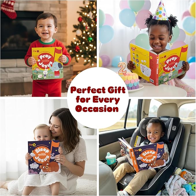 Pray with Jesus ??Six Christian Prayer Songs, Bible Songs Book for Toddlers, Christian Interactive Bible Storeis Book Ages 2-5, Christian Gift for Batpism, Christening, Birthday for Boy and Girl