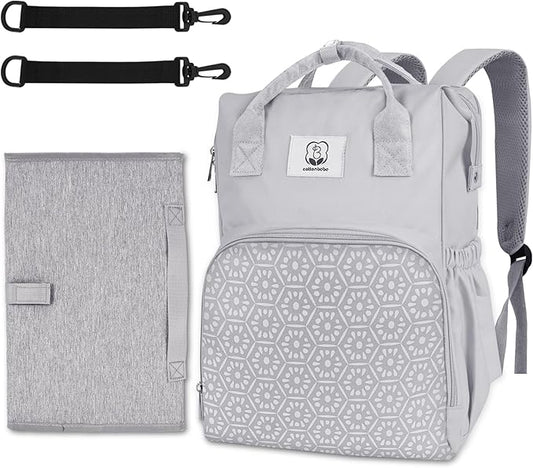 Diaper Bag with Changing Pad, Large Baby Bags Backpack with Stroller Straps & Insulated Pockets, Multifunction Waterproof Travel Diapers Back pack for Women & Man, Grey