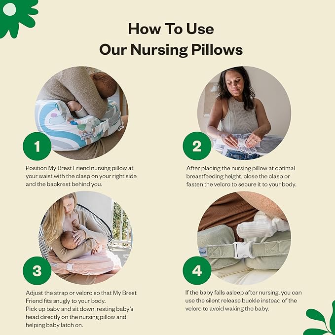 My Brest Friend Twin Nursing Pillow - Enhanced Comfort with Slipcover - Ergonomic Breastfeeding Pillow for Ultimate Support - Adjustable Nursing Pillow with Handy Side Pocket, Horizon