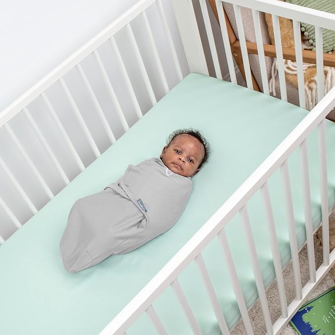 SwaddleMe by Ingenuity Original Swaddle, 100% Cotton, Improves Sleep & Calms Startle Reflex, 0-3 Months, 1.0 TOG, 2-Pack, Baby Swaddle Blanket - Tropical Dino