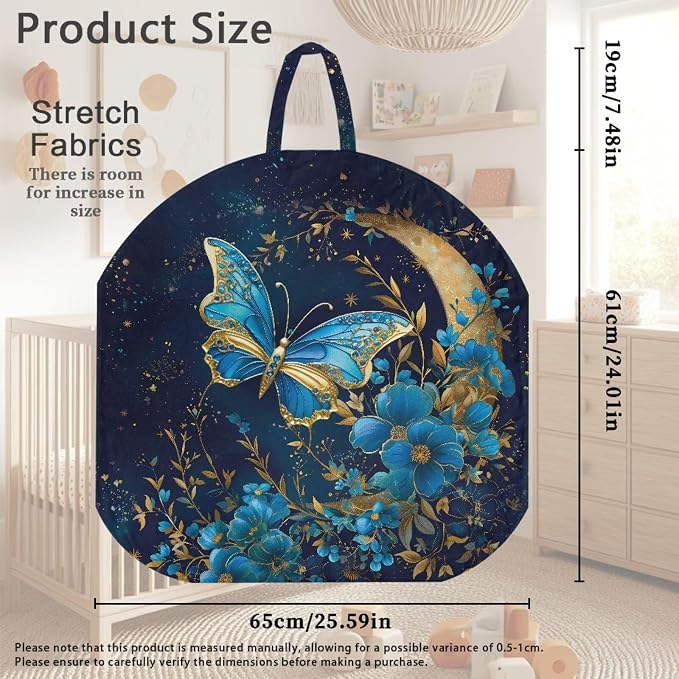 Blue Butterfly Moon Nursing Pillow Cover for Breastfeeding Pillows Breastfeeding Pillow Slipcovers for Baby Boys & Girls Ultra Soft Infant Nursing Pillowcase Pillow Case for Newborn