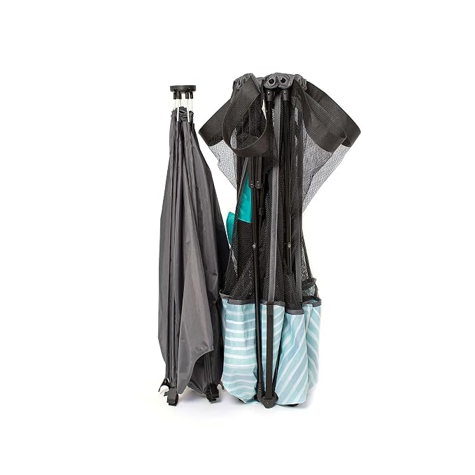 Baby Delight Go With Me Eclipse Mesh Portable Playard | Playpen | Sun Canopy | Indoor and Outdoor | Watercolor Stripe Base
