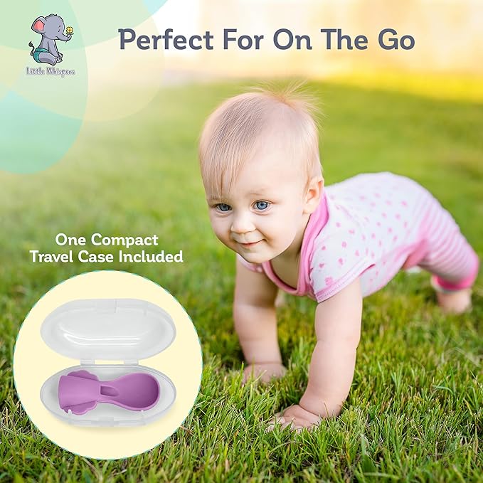 Little Whispers Baby Food Pouch Spoon Attachments - Stage 1, Small (Blossom) - 5 Pack