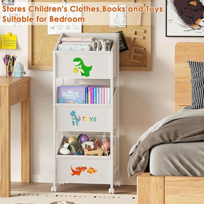 Lyuwanxian Large Kids Toy Storage Organizer with Wheels,Toy Shelf for Boys Girls, 45"x16"x12??Toy Organizers and Storage for Living Room,Playroom, Bedroom, Nursery