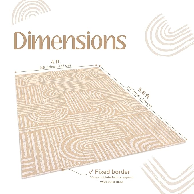 Baby Play Mat ??Premium Foam Playmat for Babies & Toddlers, 67" x 48", Neutral Modern Look, Easy-Clean & Non-Toxic, Decor-Friendly Baby Floor Play Mat for Any Room. Co-Toddlery