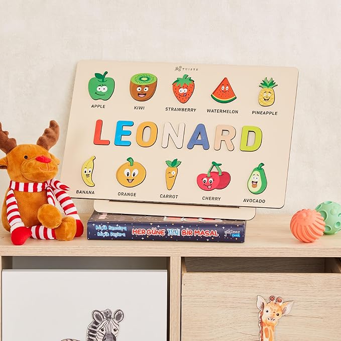Personalized Name Puzzle for Toddlers 1-3 | Custom Wooden Baby Gift | 1st Birthday, Baby Shower & Easter | Montessori Learning Toy | Nursery Decor for Boys & Girls