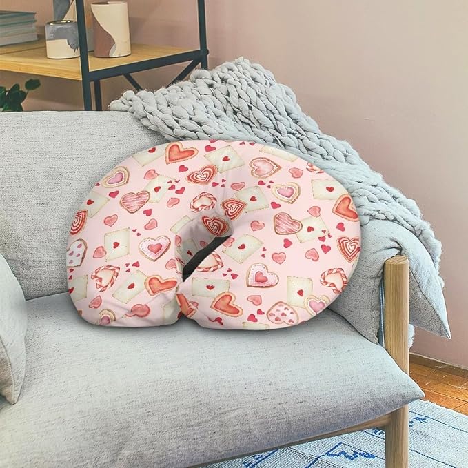 Letter Cookie and Love Heart Nursing Pillow Cover for Baby Boy Girl Breastfeeding Nursing Pillow Slipcovers Super Soft Breathable and Washable