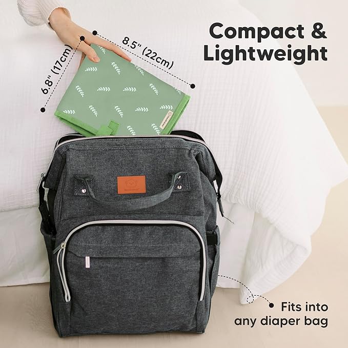 KeaBabies Portable Diaper Changing Pad, Easy Wipe Clean - Foldable Waterproof Baby Changing Mat for Diaper Bag, Compact, Lightweight, 25x13 Newborn, Infant, Baby Changer Travel Essential (Acacia)