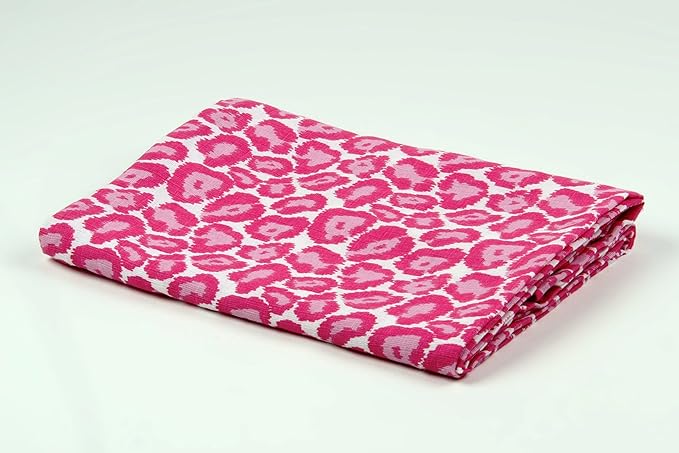 Bacati - 4 Pack Ikat Baby Swaddle Blanket Girls Swaddle Wrap Soft Breathable Cotton Muslin Swaddle Blankets Receiving Blanket for Girls, Large 45 x 45 inches (Dots/Leopard Pink/Chocolate)