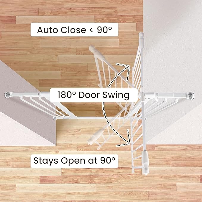 BalanceFrom 29.1-43.3" Easy Walk-Thru Baby and Pet Safety Gate with Hold-Open and Auto-Close ??Adjustable Steel Barrier for Stairs, Doorways, and Hallways, No Drilling Installation
