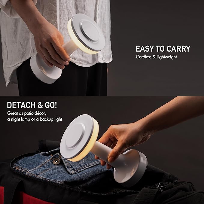 O?™Bright Portable LED Table Lamp with Touch Sensor, 3-Levels Brightness, Rechargeable Battery Up to 48 Hours Usage, Night Light for Kids Nursery, Nightstand Lamp, Bedside Lamp (Piano White)