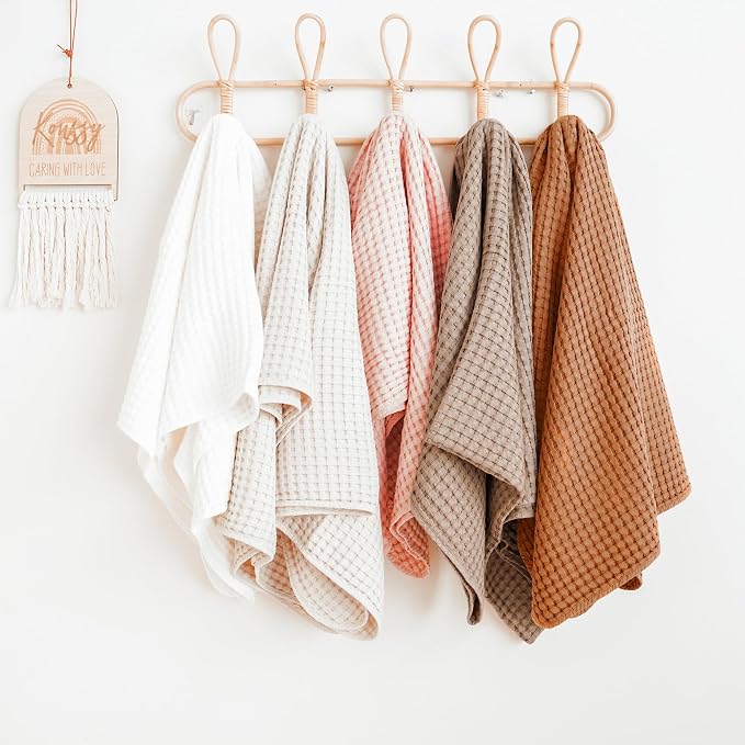 Konssy Waffle Baby Blanket - Soft & Cozy Nursery Swaddle Blanket, Lightweight Toddler Throw for Boys & Girls, Ideal for Wrapping(Clay)