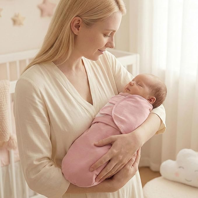 GLLQUEN BABY Girl Swaddles 0-3 Months - 3 Pack Baby Swaddles Sack for Newborn, Infant Sleep Sack, Easy Swaddling Wrap, Soft Color Gradient, Nursery Swaddle Blankets Essentials