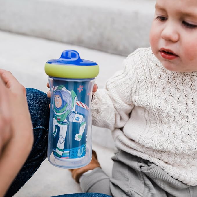 The First Years Disney/Pixar Toy Story Kids Insulated Sippy Cups - Dishwasher Safe Spill Proof Toddler Cups - Ages 12 Months and Up - 9 Ounces - 2 Count