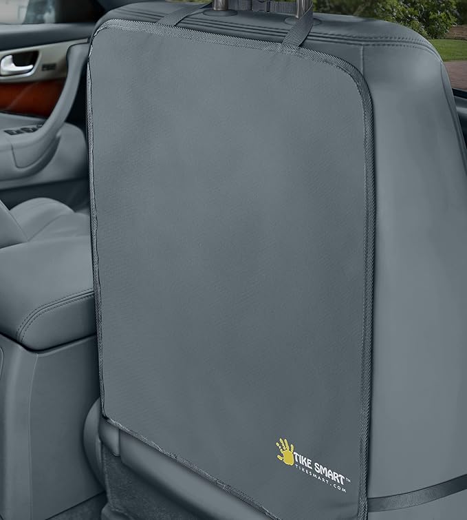 Luxury Clean-Edge Kick Mat - Seat Back Protector and Seat Cover with Invisible Strap and Stiff Edging (1 Mat)