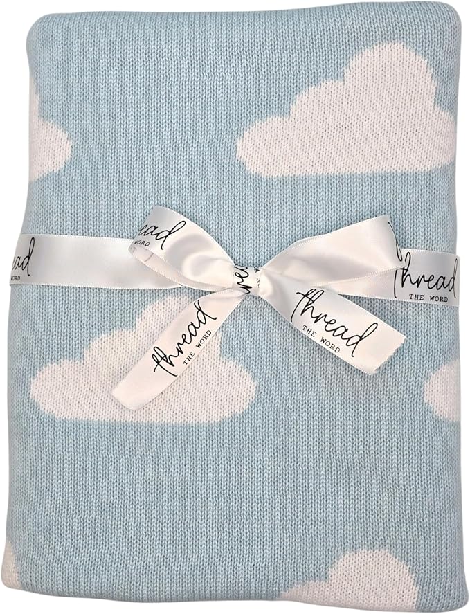 The Cloud Blanket - 100% Organic Cotton Baby Blanket, American Made, 30x40in - Bassinet, Crib, Stroller - Gift Registry Baby Shower for Newborns and Kids