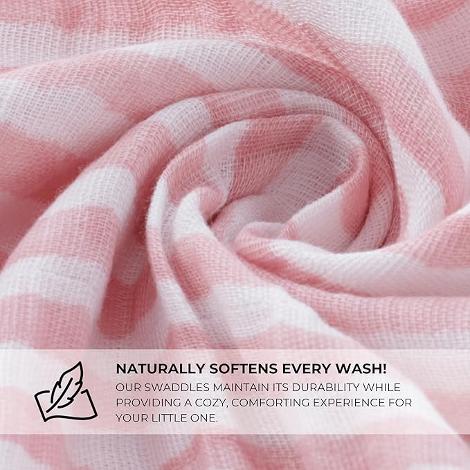 Featherhead??100% Cotton Muslin Swaddle Blankets for Baby Girl - Large 47?�x 47??- Pre-Washed, Soft, & Breathable - Newborn Essential & Perfect Baby Registry Gift (4 Pack - Garden Floral)