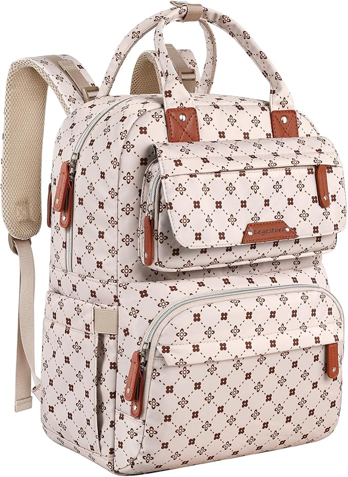 Legestori Baby Diaper Bag Backpack, Baby Bag for Girls Large Capacity with Stylish Flora, Travel Back Pack Multifunction Waterproof, Newborn Baby Registry Shower Gifts, Pink05