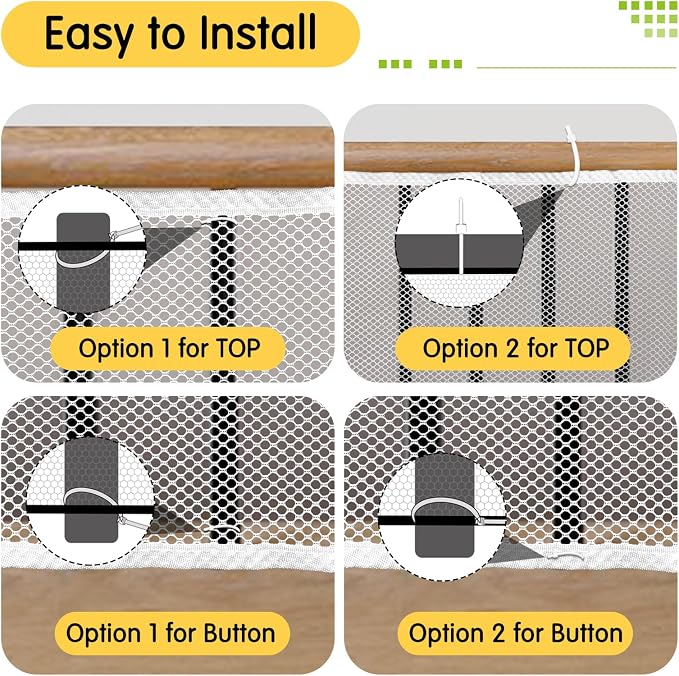 Cupount Banister Guard for Baby- 15ft x 3.3ft White Safety Mesh Netting for Pets and Kids - Stair Railing Cover for Home