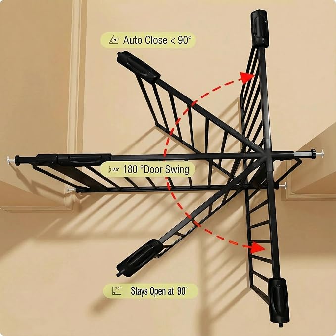 Extra Wide 62-67 Inch Baby Gates for Stairs, Doorways - No Drilling, Pressure Mounted Pet Gates for Kids & Dogs
