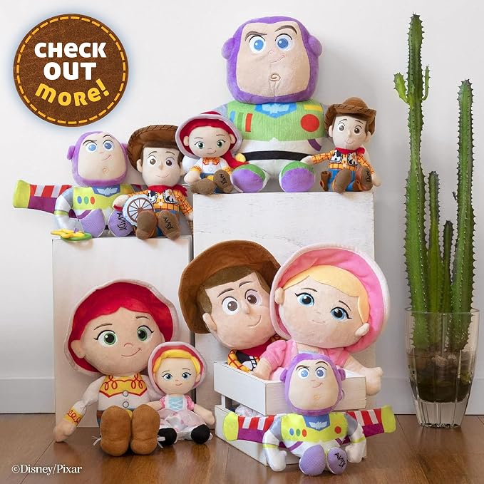 Disney Toy Story Woody in a Barrel Activity Toy with Pull Down Mechanism, Teether, Rattle, Crinkle Snake, and On the Go Clip for Babies