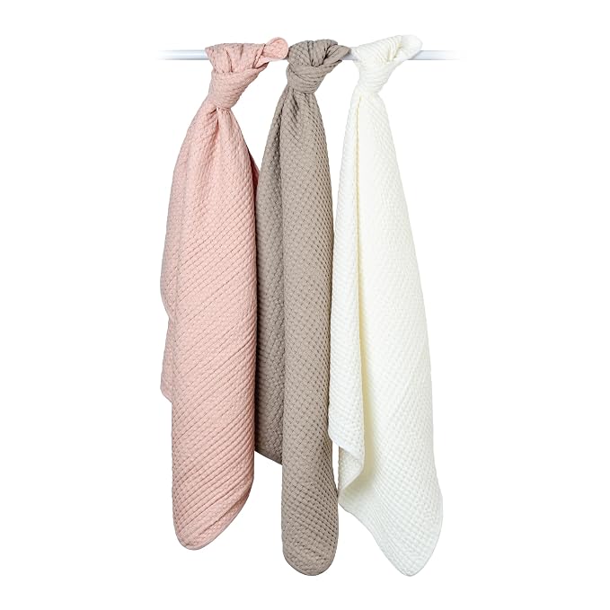 lulujo Soft Cotton Baby Blanket, Waffle Weave