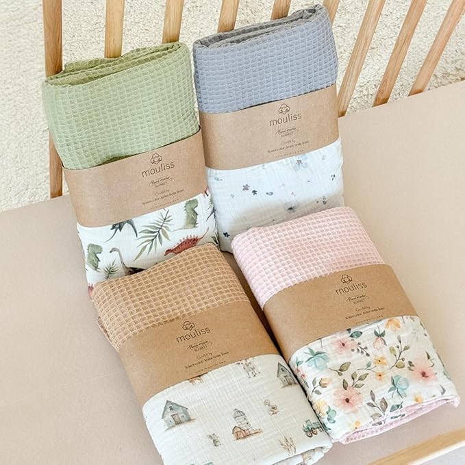 Mouliss Personalized Baby Blanket with Name ??Handmade 100% Organic Cotton Newborn Gift | Custom Knit Blanket for Boys, Girls, Kids & Baby Showers