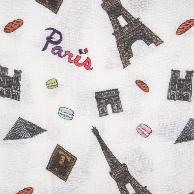 immispace - Ultra Soft Swaddle Blanket | Muslin Blankets for Girls & Boys | Newborns & Infants Gifts | 30% Organic Cotton + 70% Rayon | Large 47" x 47" | Machine Washable (Paris)