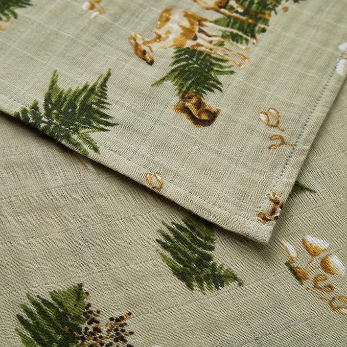 Milkbarn Baby Swaddle Blanket - Soft & Gentle 100% GOTS-Certified Organic Cotton - Nursery Swaddling Blankets for Boys and Girls, Forest Party