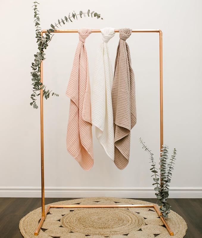 lulujo Soft Cotton Baby Blanket, Waffle Weave