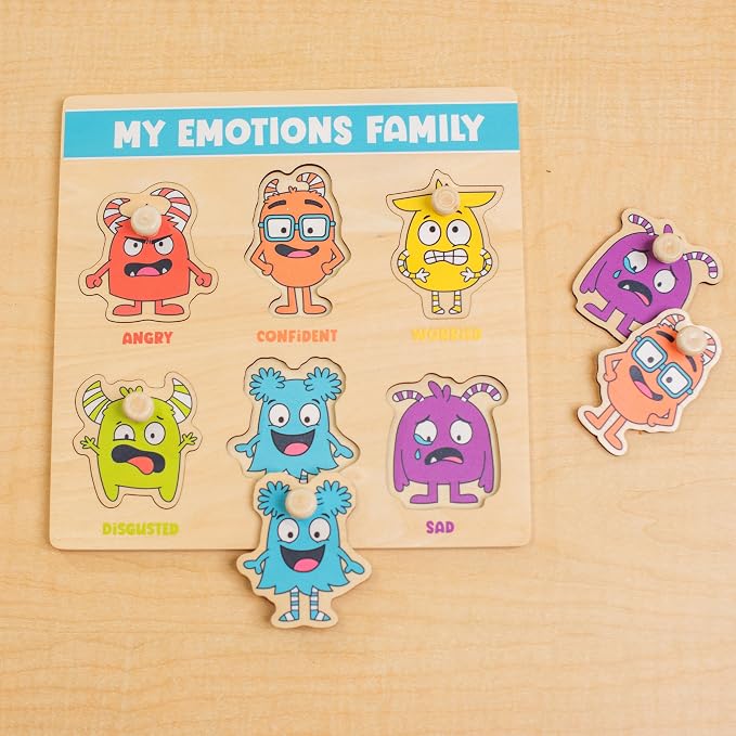 Open The Joy Emotional Healing Bundle – Feel Better Activity Bag + My Emotions Family Peg Puzzle | Get Well Soon Gift for Kids with 25+ Activities, SEL Learning Toy, Emotional Recognition Puzzle, Ages