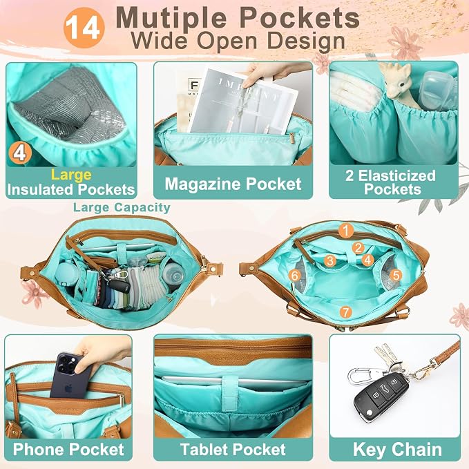 MOMINSIDE Diaper Bag Tote & Small Mini Diaper Bag, Clear Bag for Stadium Events