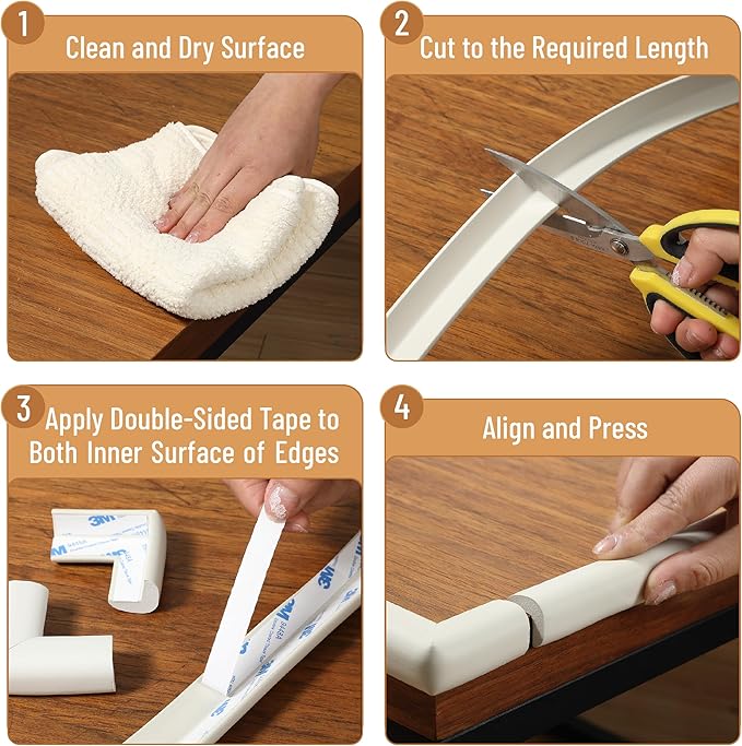 Mr. Pen- Furniture Corner & Edge Safety Bumpers, 15ft Edge & 4 Corners, Baby Proof Corners and Edges, Baby Proofing Corner Guards, Baby Corner Protector Guards, Edge Protector for Baby