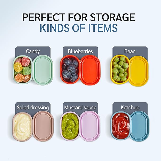 ISSEVE 6Pcs/Set Nesting Silicone Food Storage Containers with Lids, BPA Free Reusable Meal Prep Silicone Containers Lunch Box Bento Box Set (33.8oz, 20oz, 10oz, 6.7oz, 1.3oz) (Yellow)