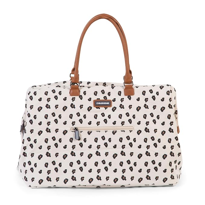Childhome The Original Mommy Baby Travel Bag, Large Baby Diaper Bag, Hospital Bag, Tote Bag, Pregnancy Must Haves (Canvas Leopard)