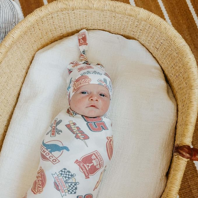 Copper Pearl Swaddle Blankets for Newborns | Soft Stretchy Receiving Blankets for Boys and Girls | Large 46 x 46 Inch Baby Blankets | Lightweight and Breathable Swaddles |Disney Pixar Bumper Stickers
