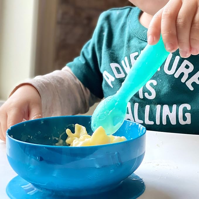 ChooMee Silicone Suction Bowls | Extra Strong Suction with Firm Bowl | Ideal for Infant and Toddler Baby Led Feeding | Medium + Small 2 CT