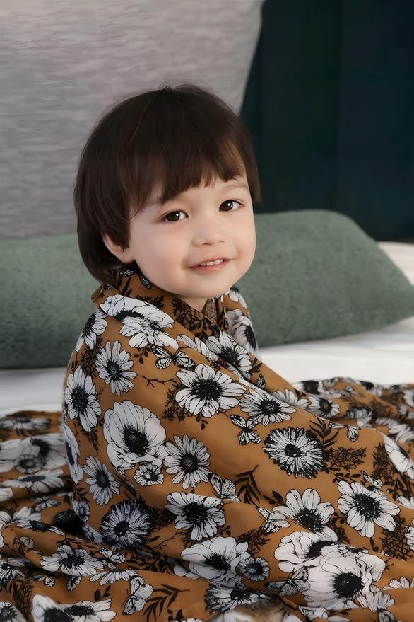 TADO MUSLIN Baby Swaddle Blanket, 6-Pack 47x47 70% Rayon from Bamboo 30% Cotton 2-Layer Muslin Blankets, Large Soft Breathable Receiving Blankets for Newborn Boys Girls, Machine Washable