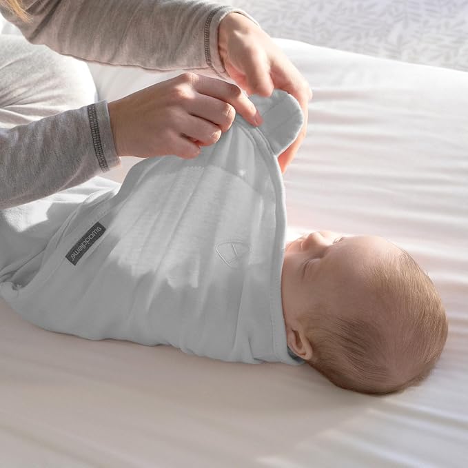 SwaddleMe by Ingenuity Original Swaddle, 100% Cotton, Improves Sleep & Calms Startle Reflex, 0-3 Months, 1.0 TOG, 3-Pack, Baby Swaddle Blanket - Criss Cross