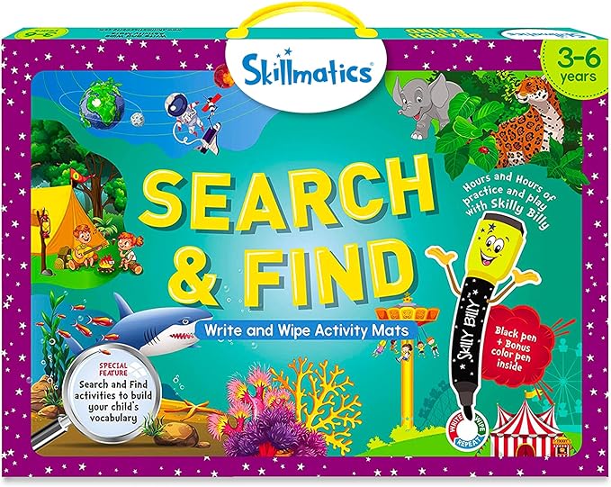 Skillmatics Search and Find Educational Game - Reusable Preschool Learning Activities, Perfect for Toddlers & Kids Who Love Toys, Art & Crafts, Builds Vocabulary, Gifts for Ages 3, 4, 5, 6