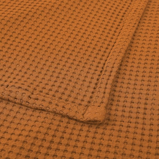 36” X 40” Inches Cooling Baby Waffle Weave Blanket, Ultra-Soft Lightweight Receiving Blanket for Newborn, Breathable Comfortable Baby Swaddle Blanket for Boys and Girls(Golden Amber)