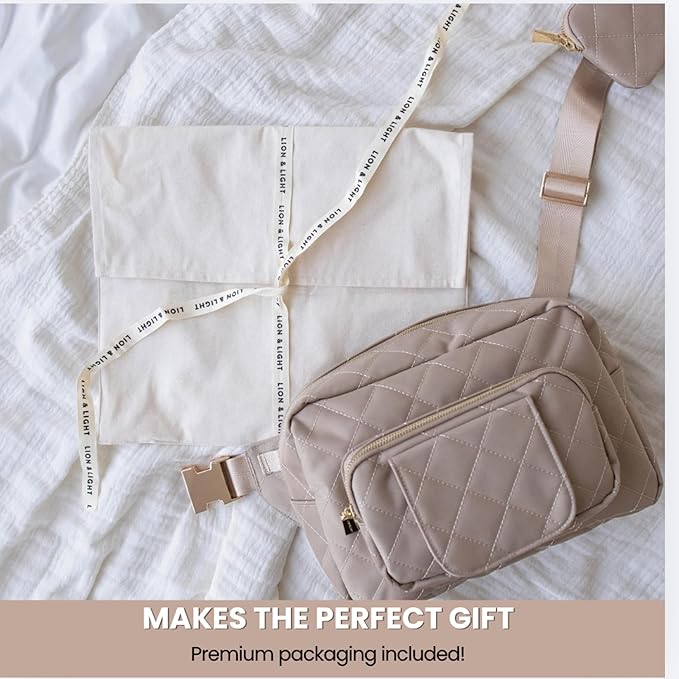 Lion & Light® Small Diaper Bag - Mini Diaper Bag with Portable Changing Pad, Crossbody Bags for Baby & Toddler, GreyTravel-Friendly Baby Tote with Adjustable Strap & Zippered Pockets