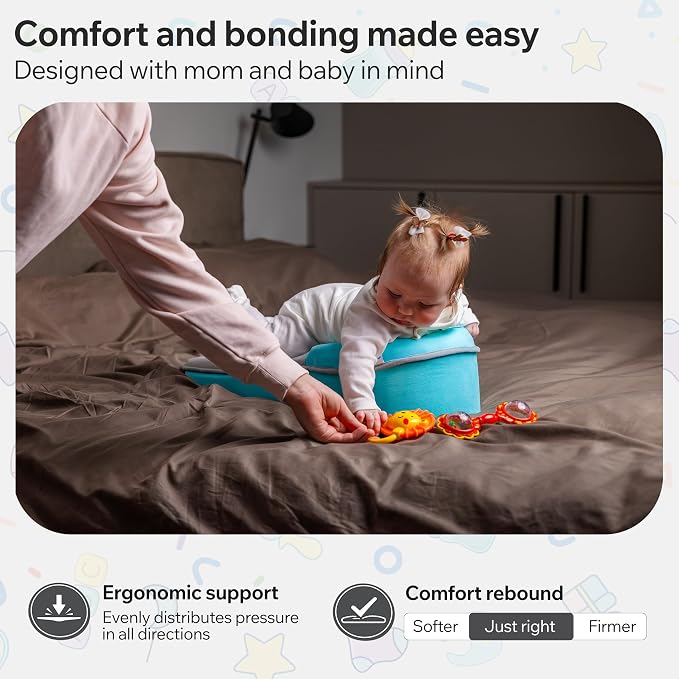 El Infante Baby Feeding Pillow, Nursing Pillow for Bottle Feeding & Breastfeeding Wedge Pillow, Anti-Overflow Baby Lounger Pillow, Reduce Spit-Up, Tummy Time Mat, Infant Support Cushion for Awake Time