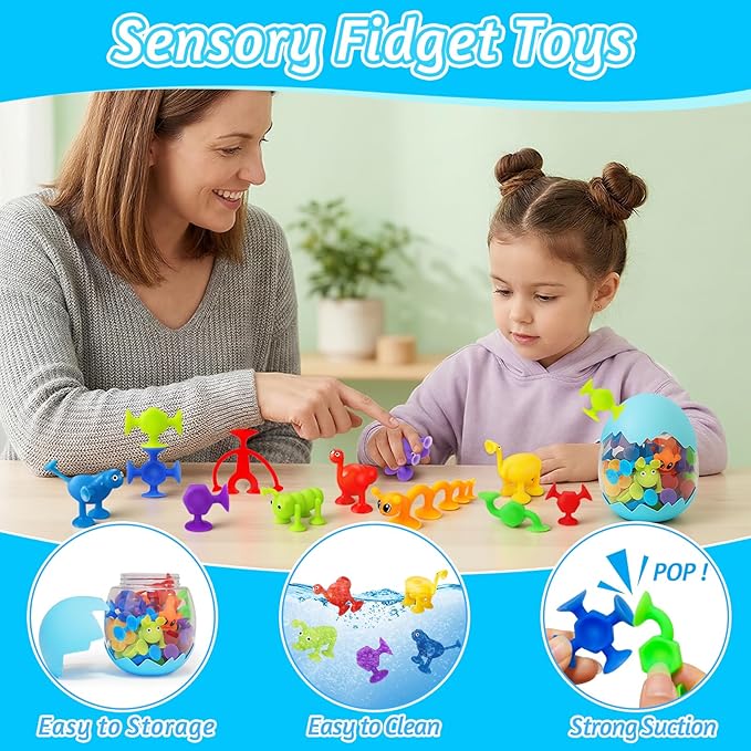 32Pcs Bath Toys for Kids Ages 3-5 4-8, No Hole Mold Free Baby Suction Cup Animals Water Toys, Mini Toddler Sensory Fidget Party Favors, Airplane Car Window Travel Road Trip Essentials 3 4 5 6 Year Old